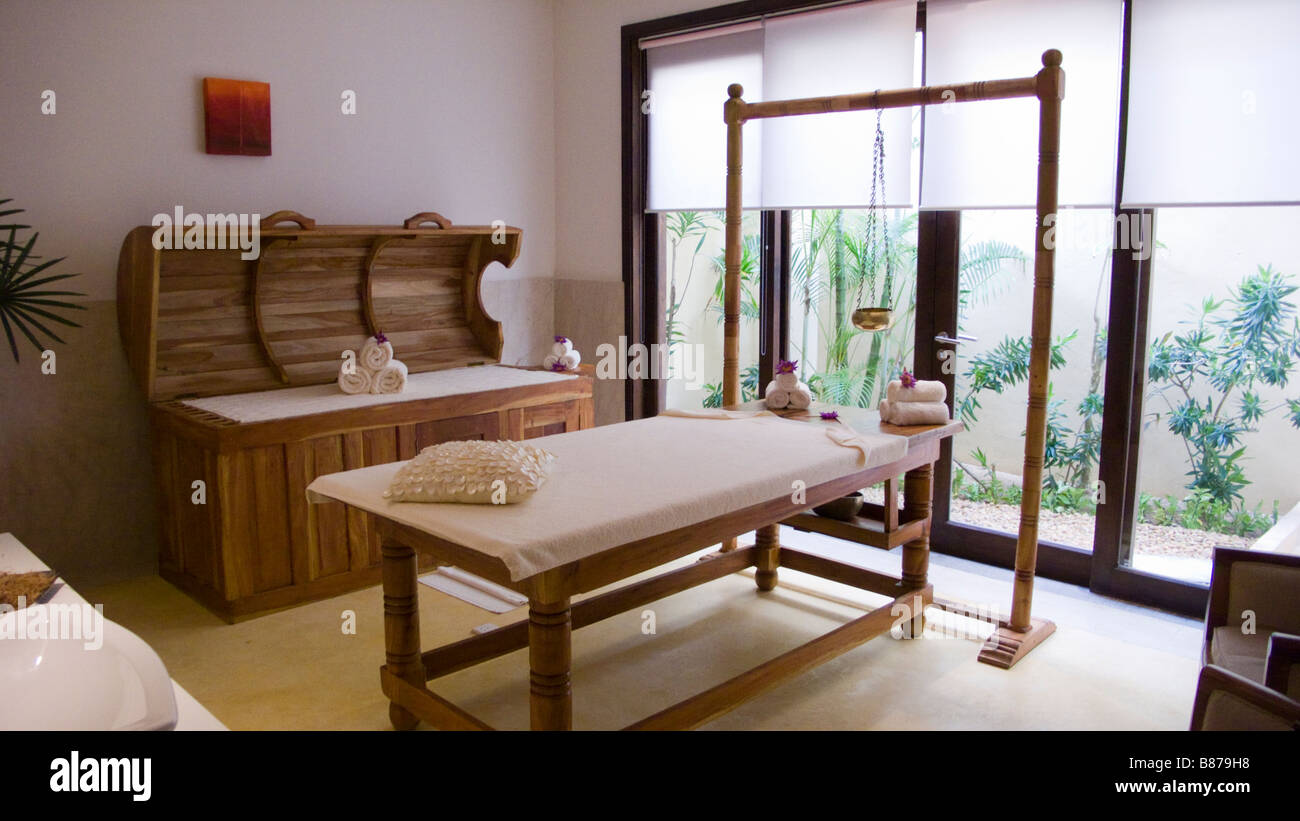 Sala de tratamientos ayurvédicos Sri Lanka spa Foto de stock