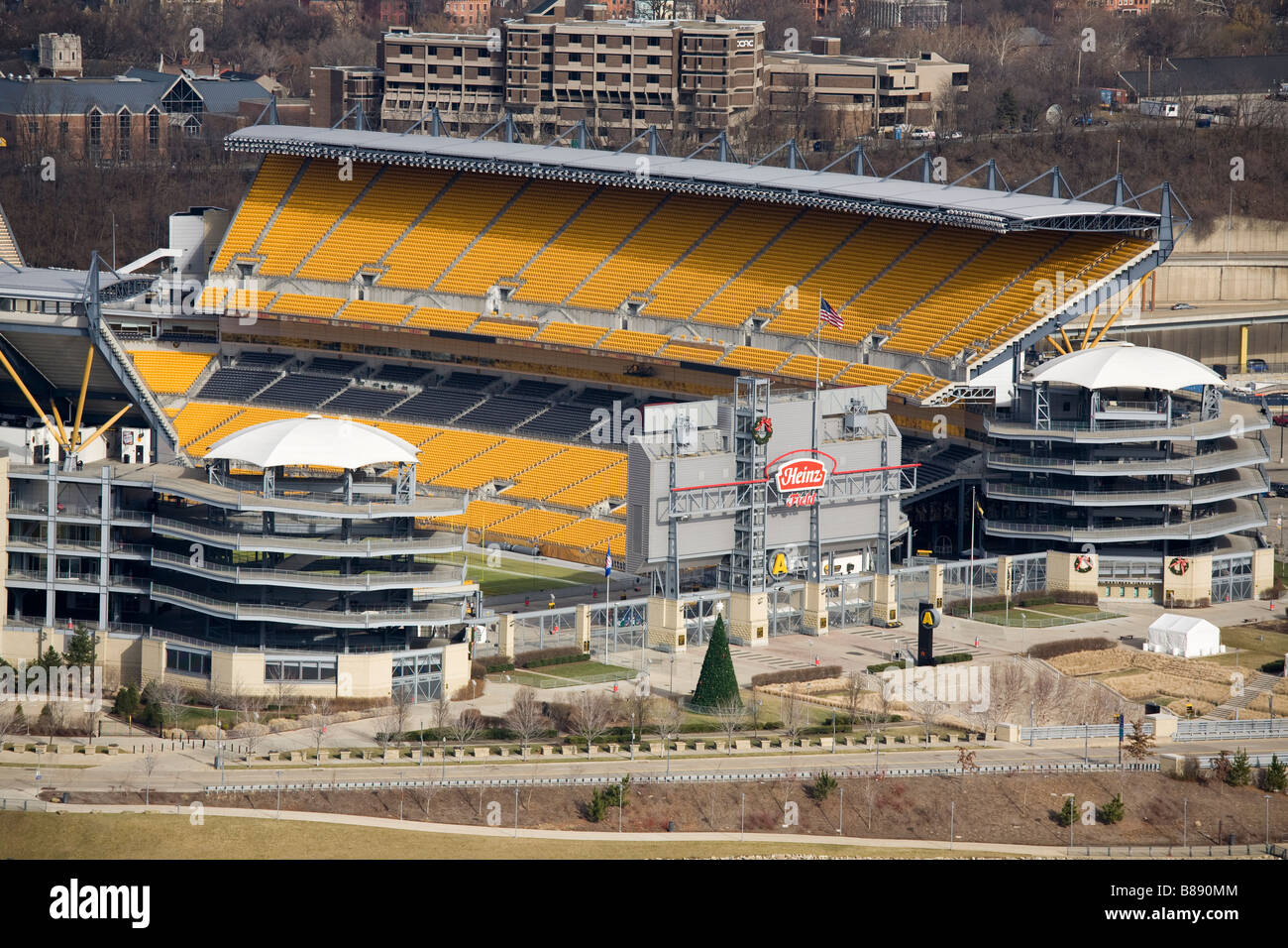 Vista de Heinz Field Stadium hogar del equipo de fútbol americano Pittsburgh Steelers Foto de stock