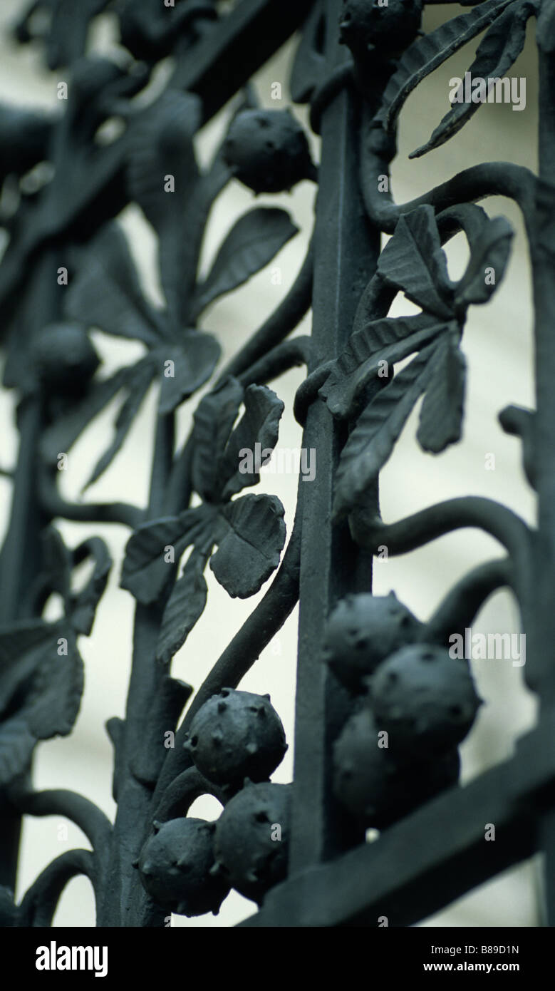 Puerta de hierro castaños detalle, la catedral de Wawel, en Cracovia, Polonia Foto de stock