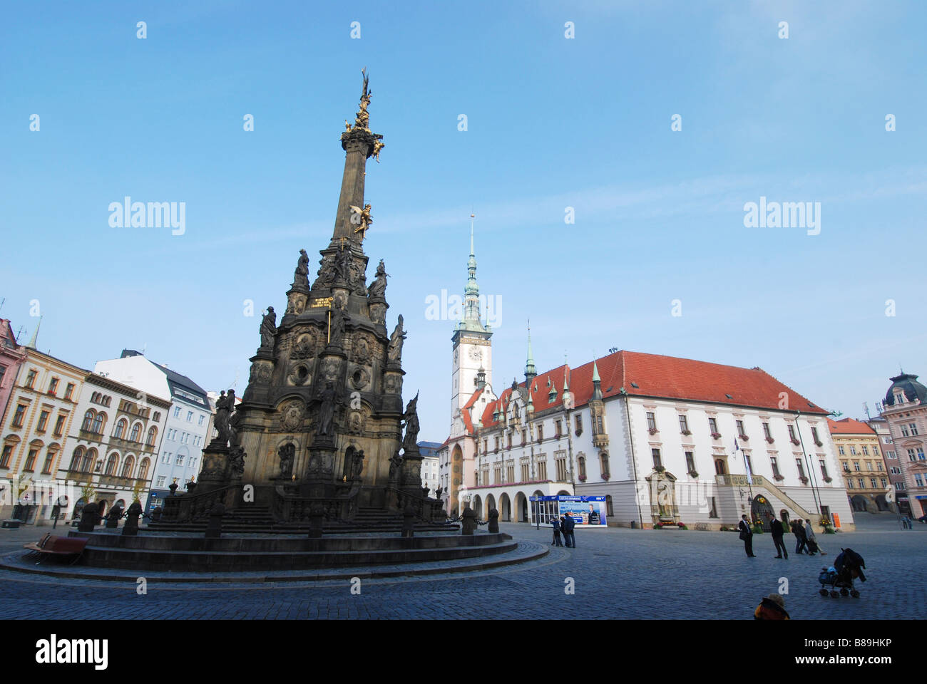 Columna de la Santísima Trinidad de la UNESCO el norte de Moravia Olomouc República Checa Foto de stock