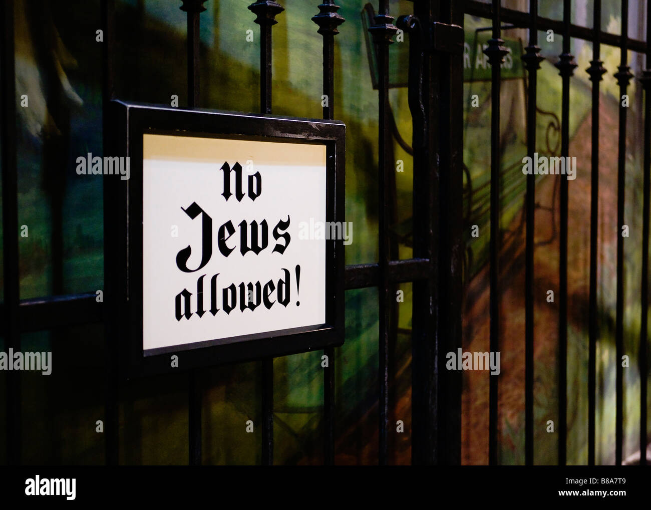 No se permiten judíos señal (museo judío) - EE.UU Foto de stock