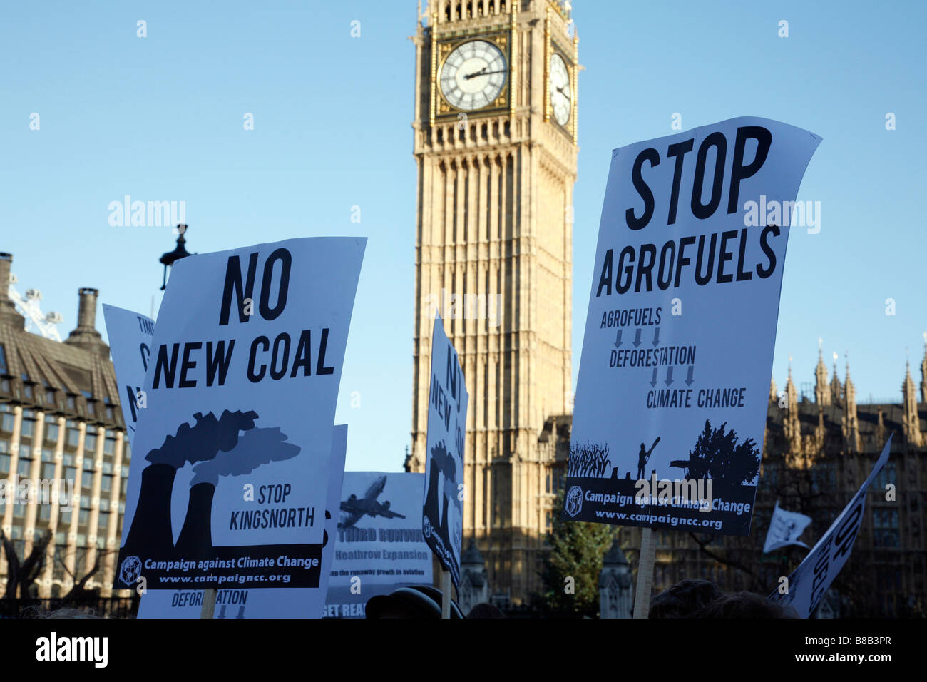 Campaña contra el Cambio Climático, clima nacional de marzo en Londres el 6 de diciembre de 2008. Foto de stock