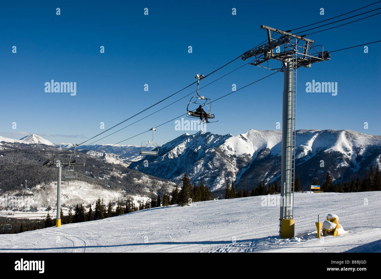 Timberline Express lift, Copper Mountain Resort, Summit County, Colorado. Foto de stock