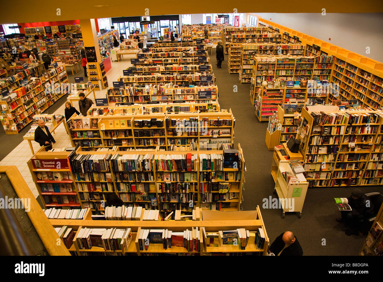Librería Borders estanterías Fotografía de stock Alamy
