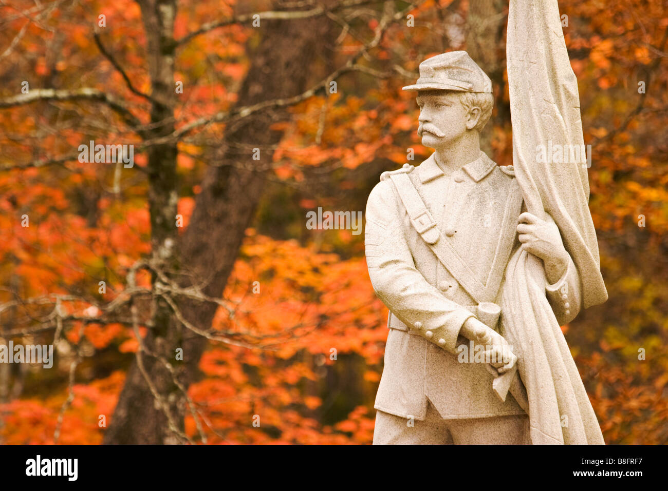 Estatua en el campo de batalla Chickamauga en el norte de Georgia Foto de stock