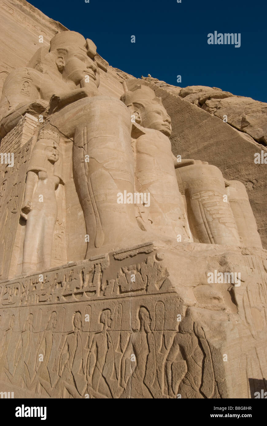 Ramsés II templo de Abu Simbel, dedicado a Amón Foto de stock