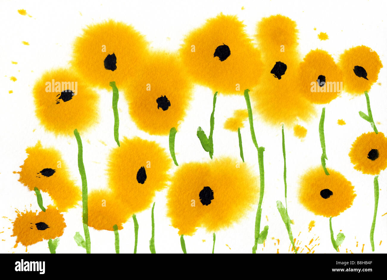 Ilustración de flores de acuarela. Foto de stock