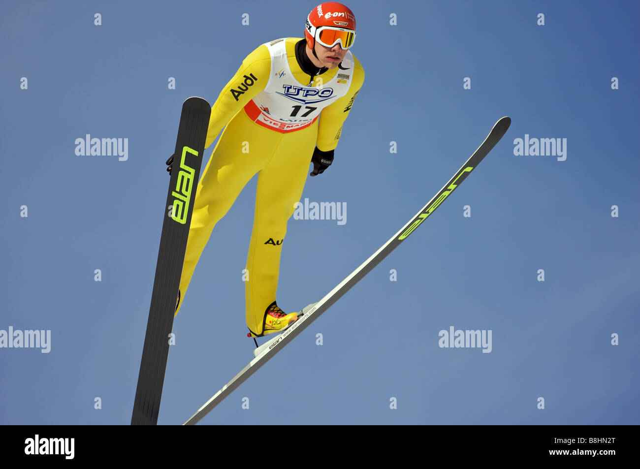 Christian Beetz (GER) FIS World Cup de saltos de esquí nórdico combinado Lahti Finlandia 2008 Foto de stock