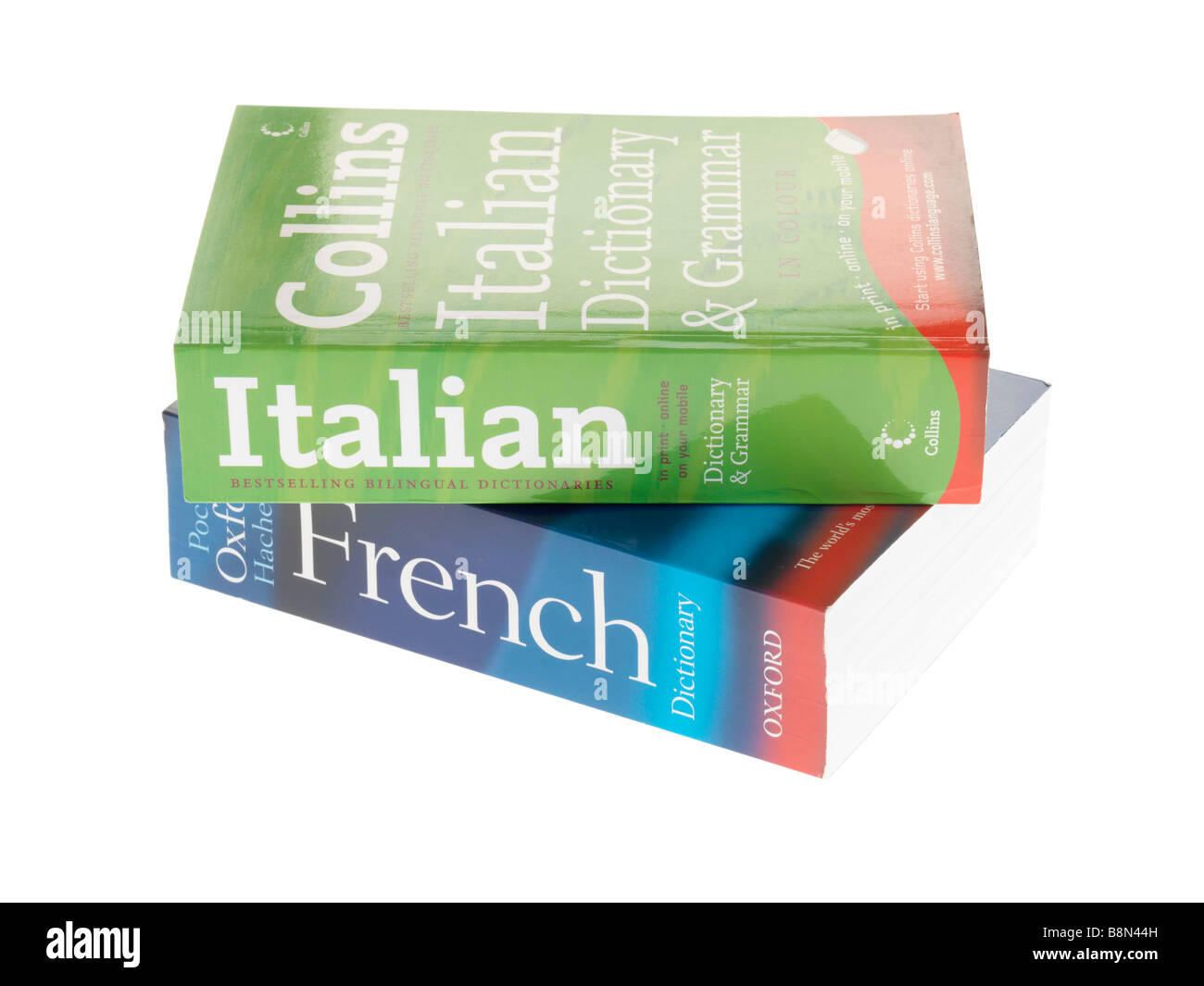 Diccionarios de Inglés Francés e Italiano Foto de stock