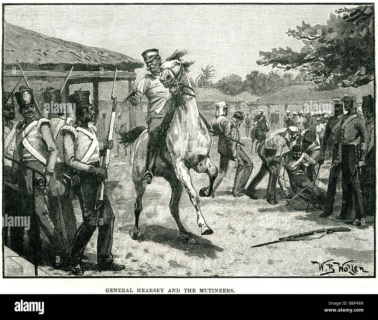 Hearsey generales amotinados Rebelión india 1857 British East India Company Meerut Foto de stock