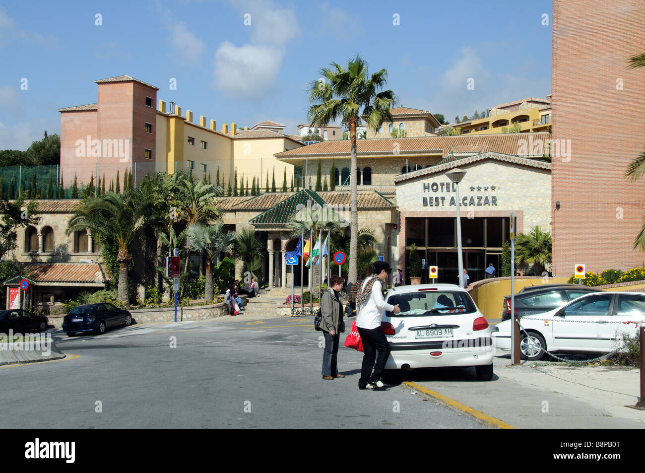 El exterior del Hotel Best Alcazar de la costa tropical en el sur de España Foto de stock