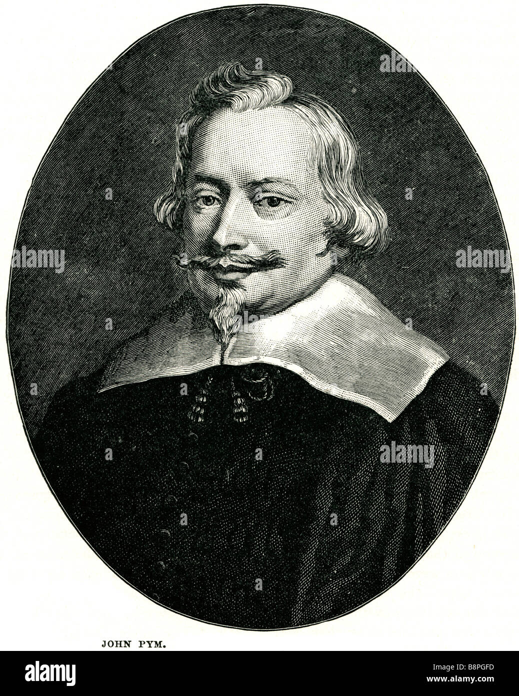 John Pym (1584 - 8 de diciembre de 1643) fue un parlamentario inglés, líder del Parlamento largo y un destacado crítico de James Foto de stock