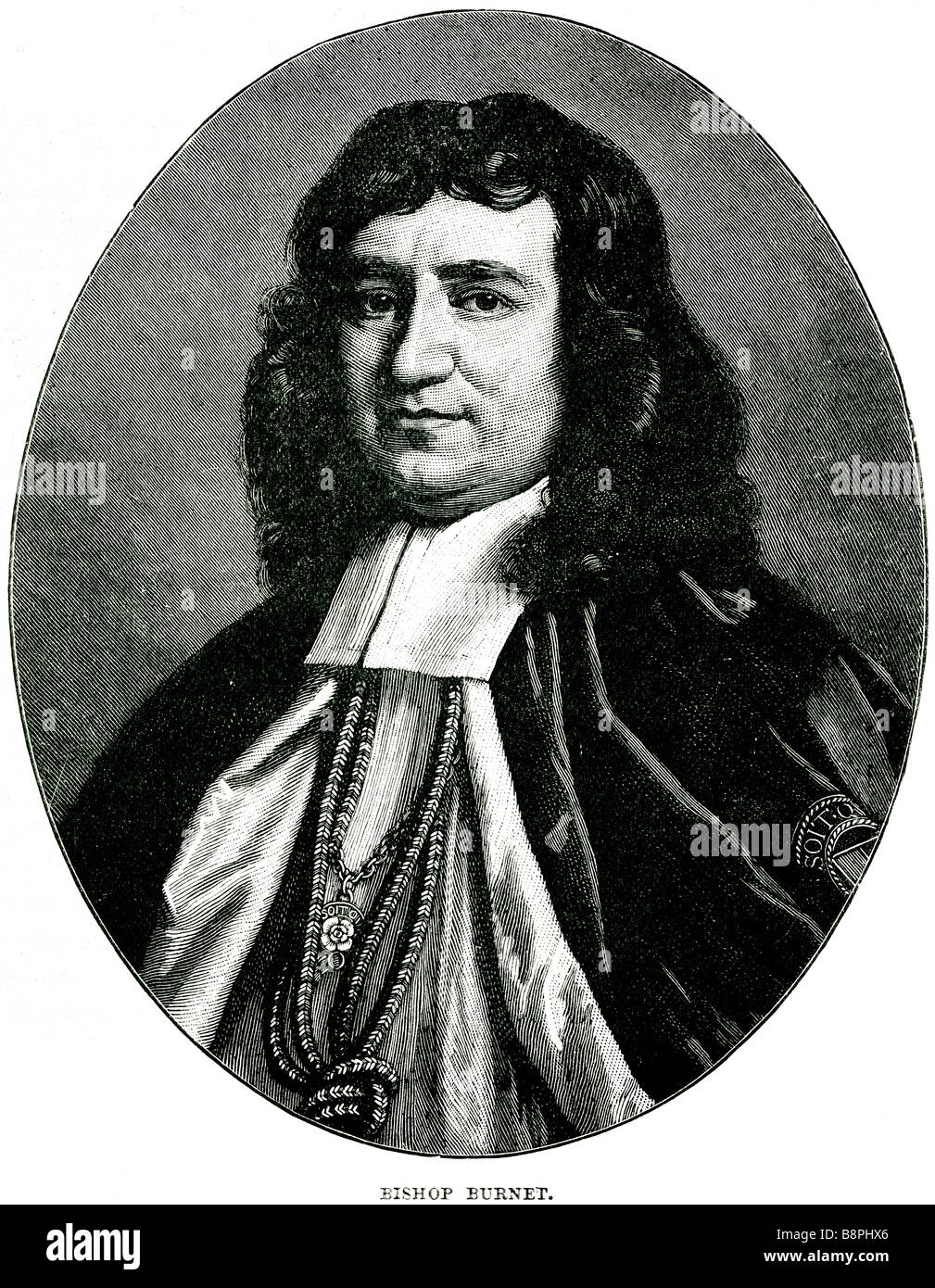 Gilbert Burnet (18 de septiembre de 1643 - 17 de marzo de 1715) fue un teólogo e historiador escocés, y obispo de Salisbury. Fue fl Foto de stock