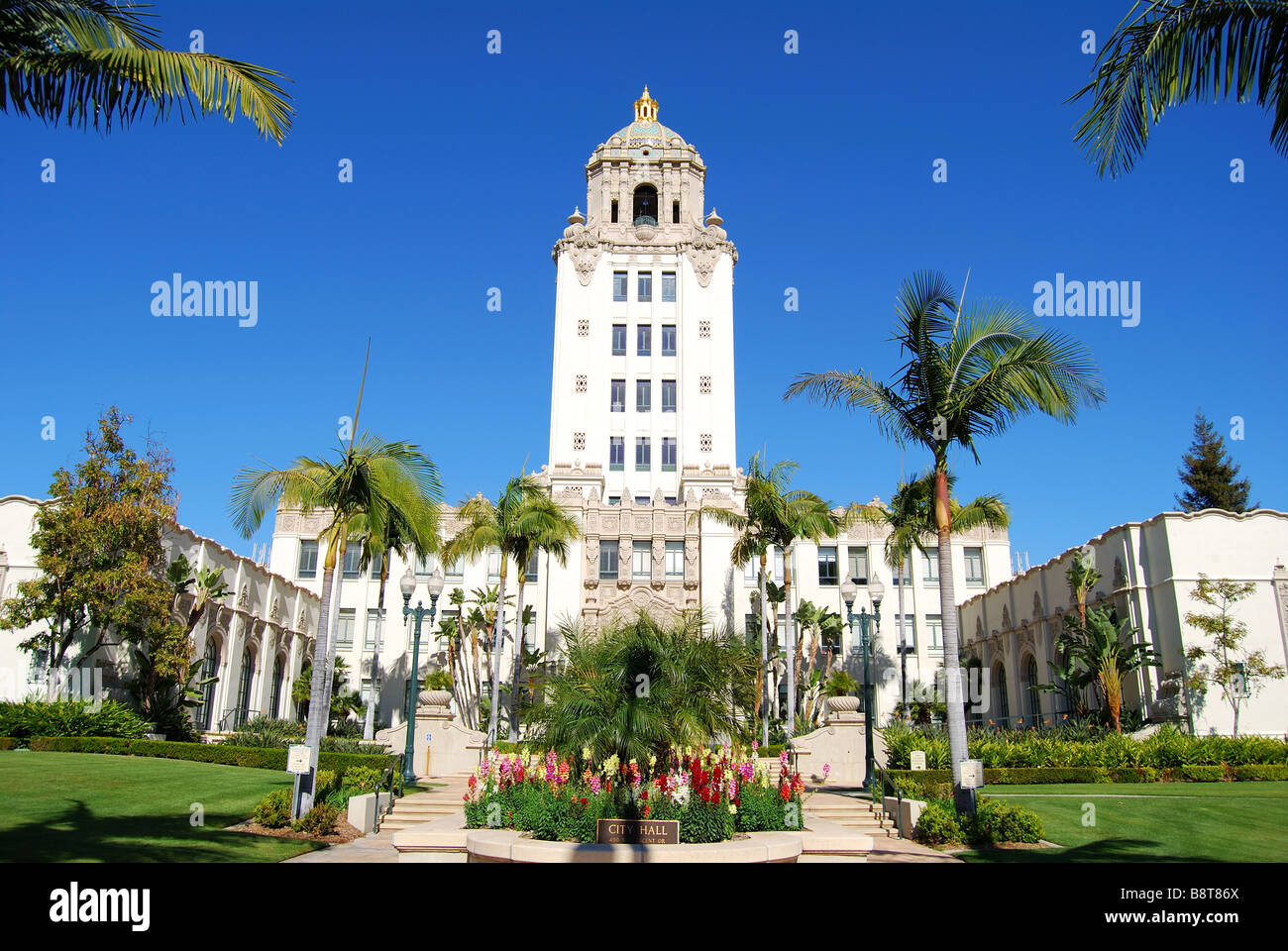 Beverly Hills City Hall, N Rexford Dr, Beverly Hills, Los Ángeles, California, Estados Unidos de América Foto de stock