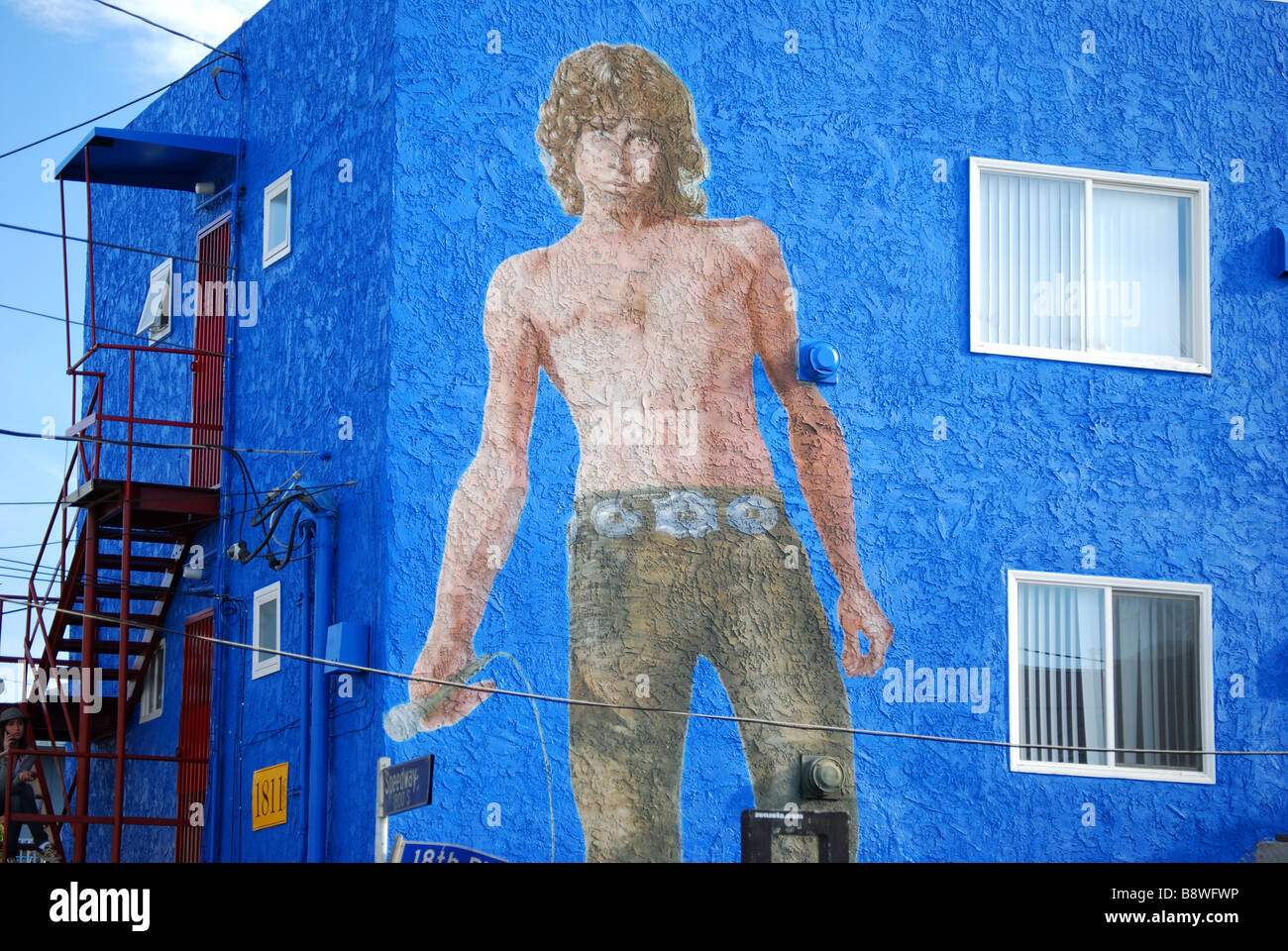 "Jim Morrison" Rip Cronk mural, Speedway & 18th Streets, Venice Beach