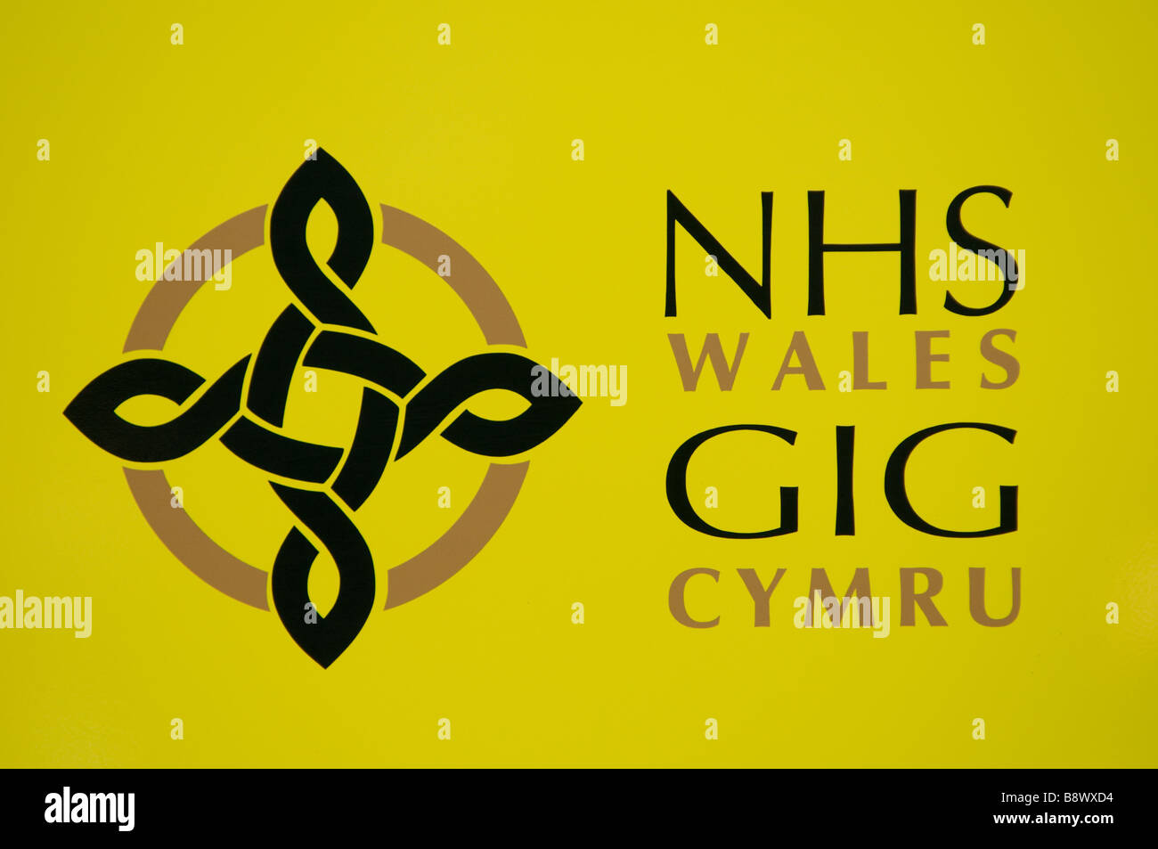 Servicio Nacional de Salud (NHS Gales welsh logotipo cartel bilingüe Foto de stock