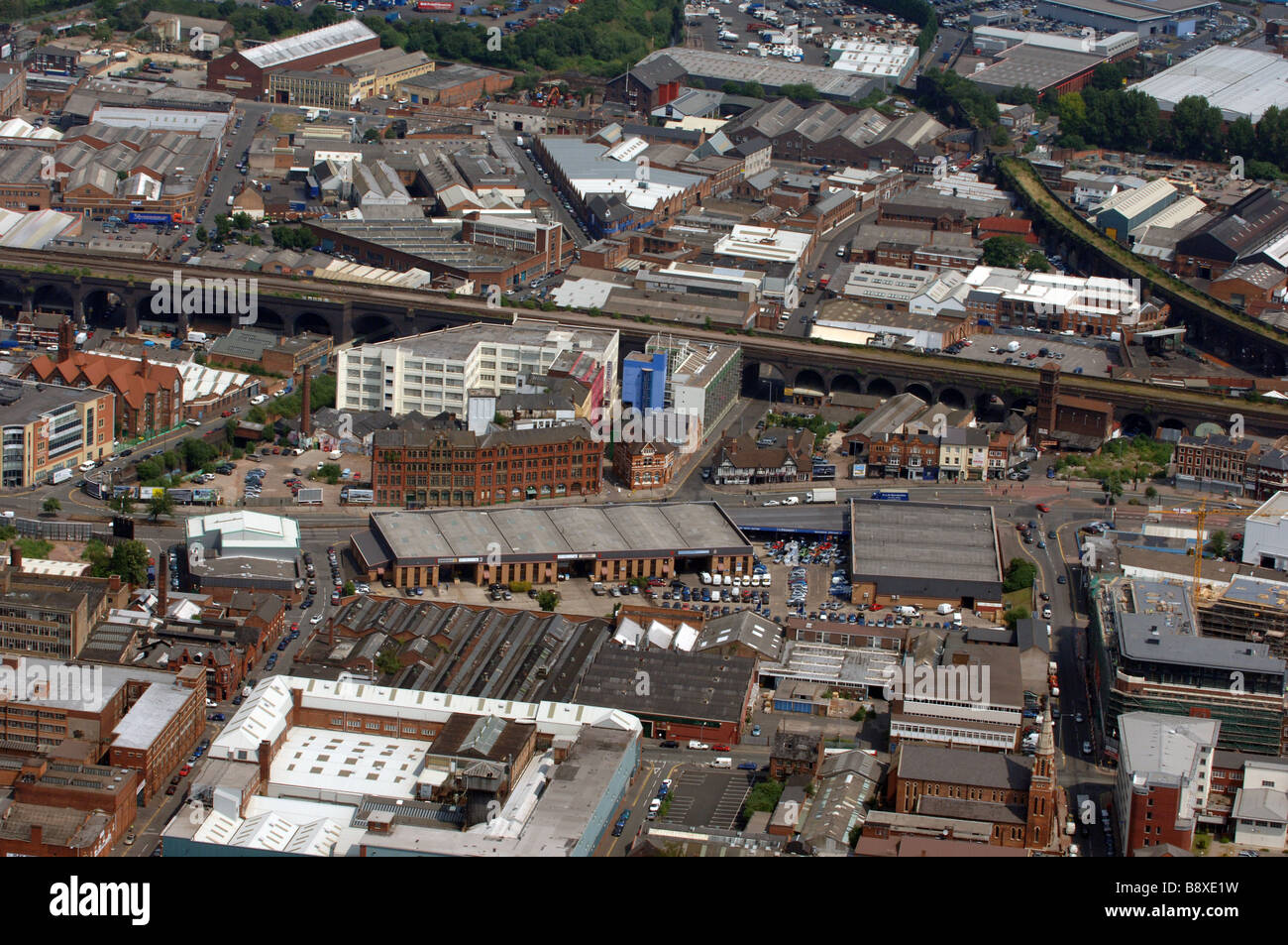 Vista aérea de Digbeth Birmingham Inglaterra West Midlands Foto de stock
