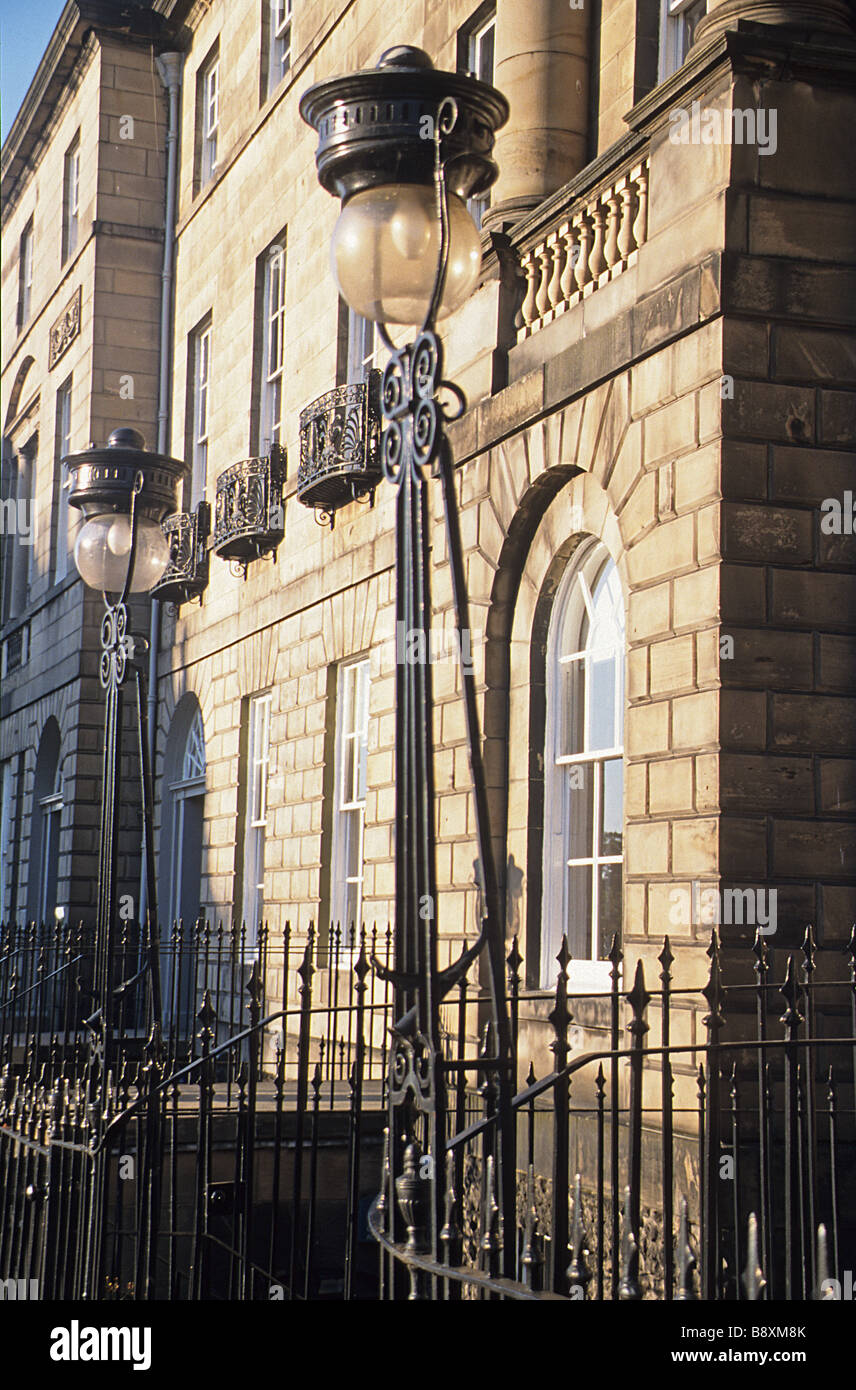 Edimburgo, detalle de la casa y el trabajo del hierro forjado en Charlotte Square, el arquitecto Robert Adam. Foto de stock