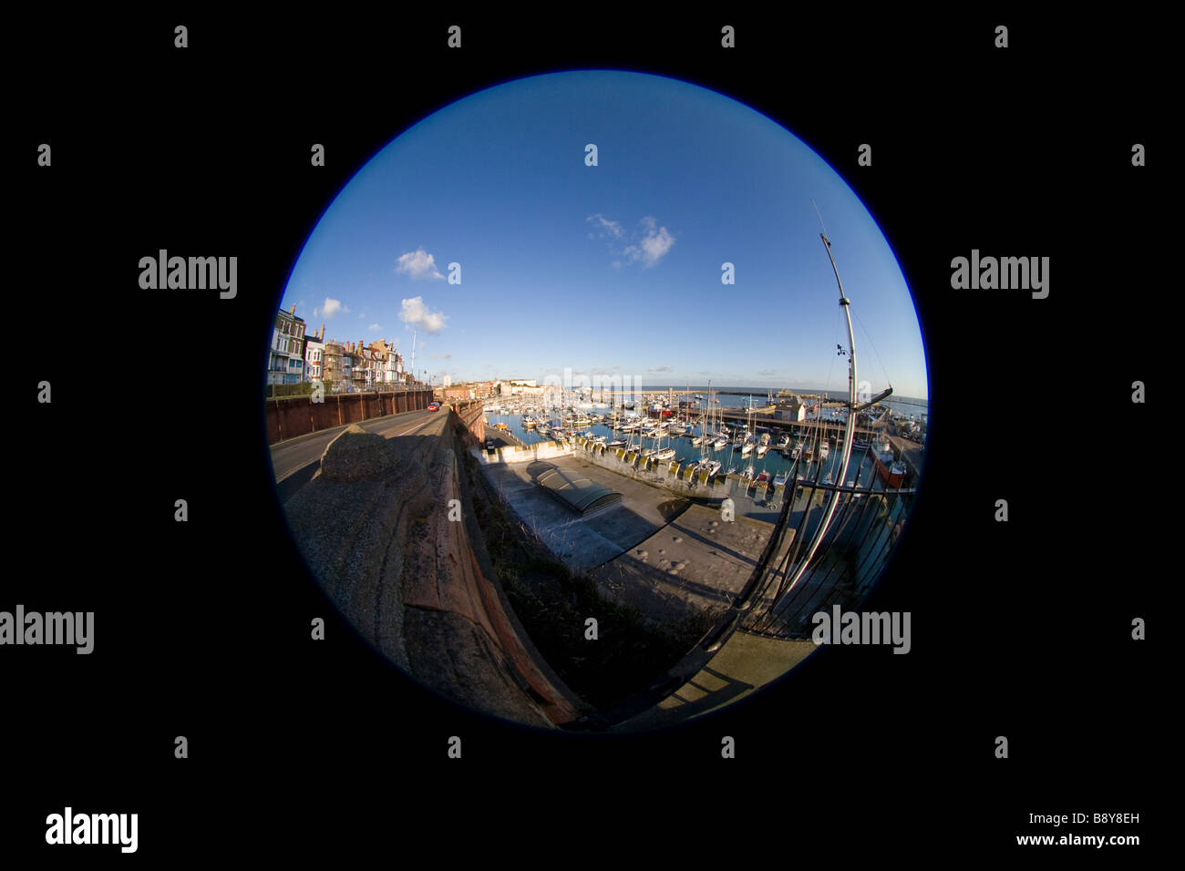 Ramsgate Harbour fisheye Foto de stock