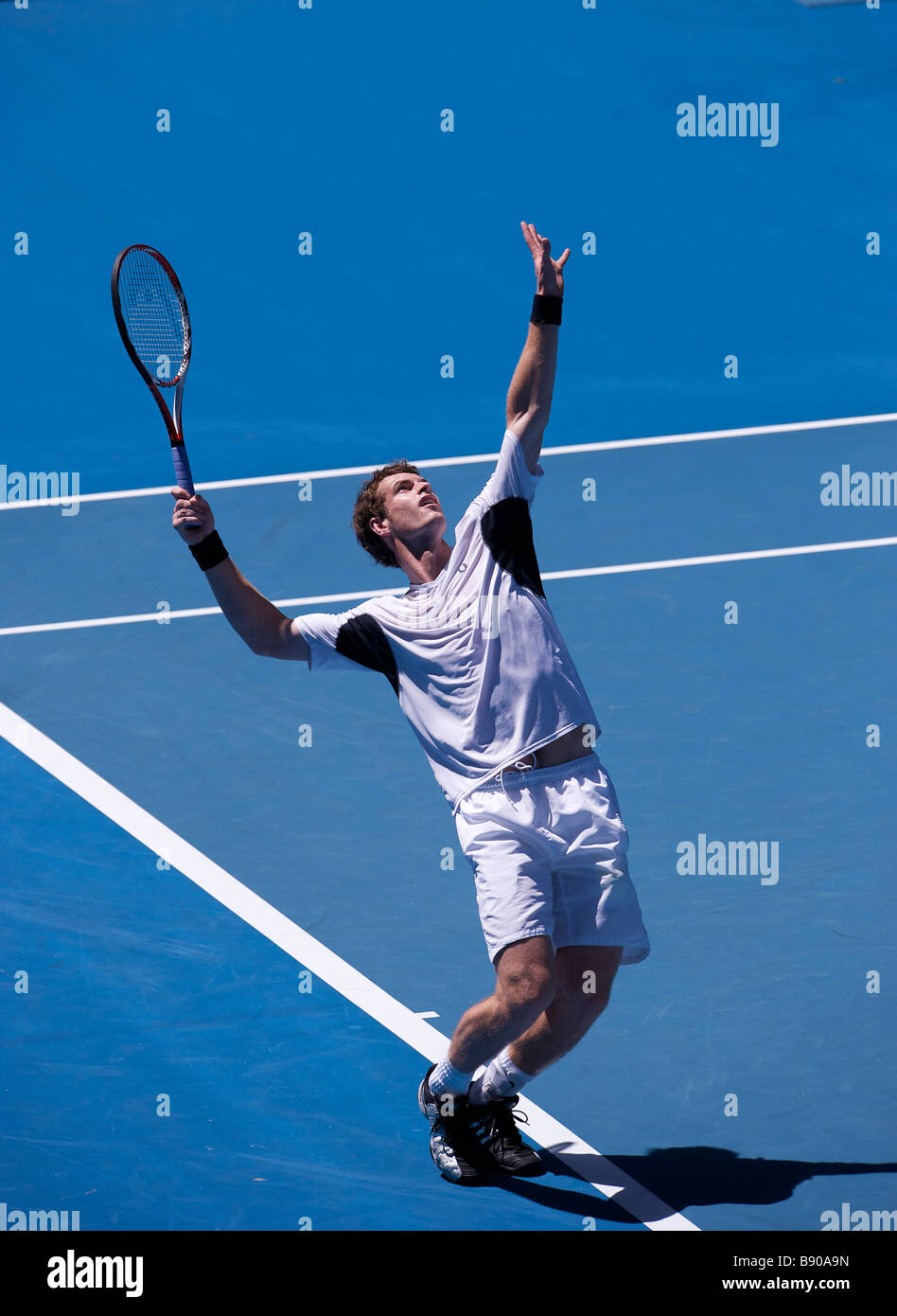 David Lloyd's jugador de tenis Andy Murray de Gran Bretaña durante el Abierto de Australia 2009 Grand Slam en Melbourne. Foto de stock