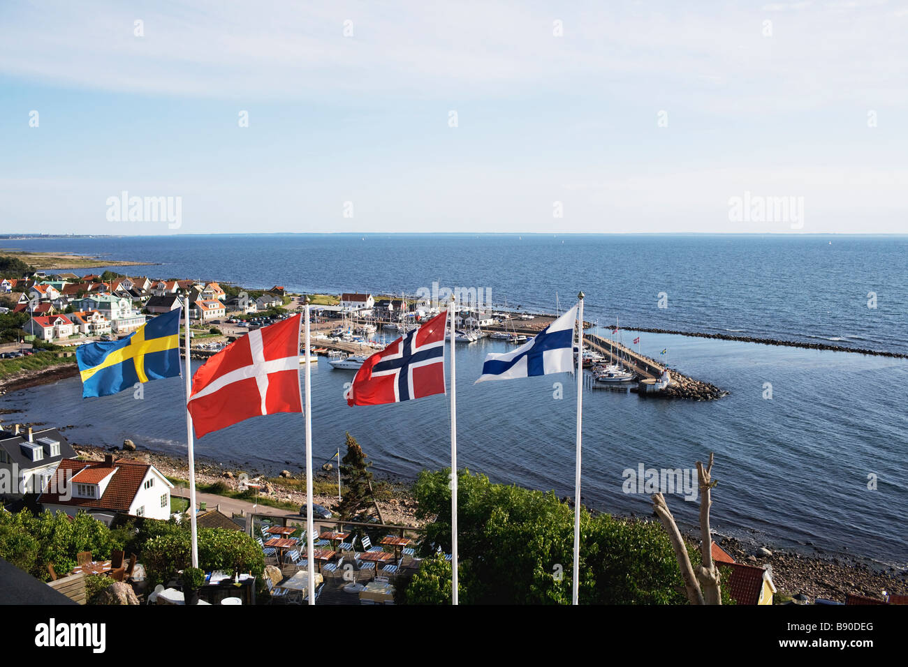 Danés Sueco Noruego y la bandera de Suecia. Foto de stock