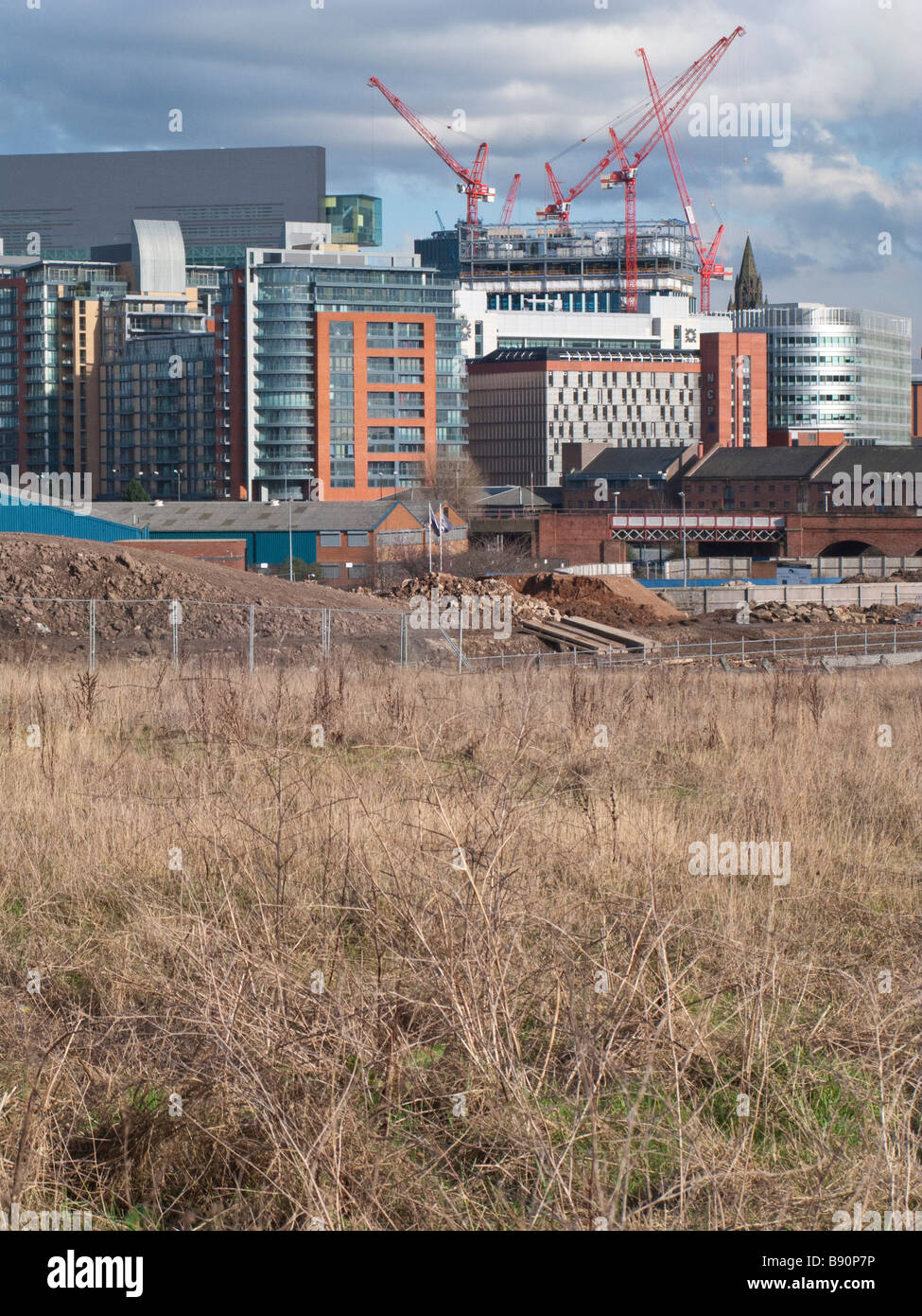 Construcción de sitios alrededor de Manchester. Foto de stock