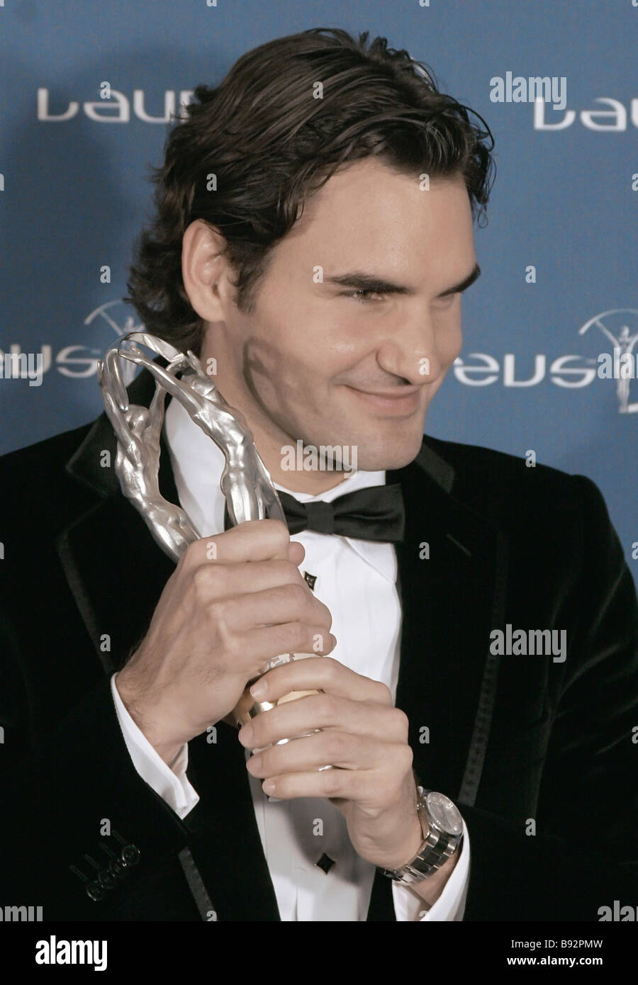 El tenista suizo Roger Federer los Laureus Deportista del Año en la novena ceremonia anual de concesión Laureus World Sports Foto de stock