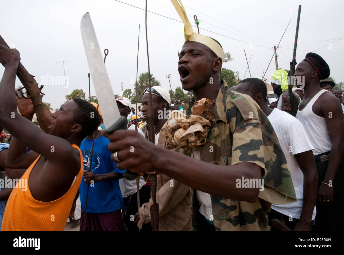 África occidental Senegal Casamance Oussouye tradicional ceremonia fúnebre Foto de stock