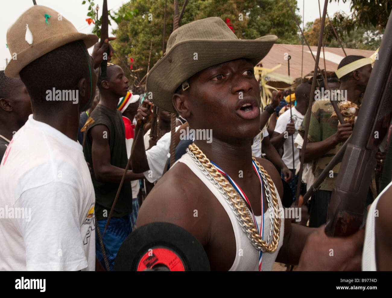 África occidental Senegal Casamance Oussouye tradicional ceremonia fúnebre Foto de stock