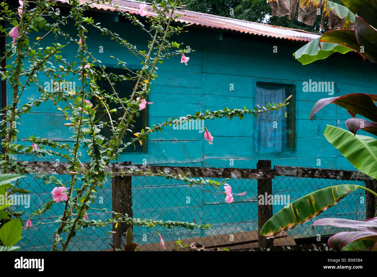 Una casa en El Castillo, Nicaragua. Foto de stock