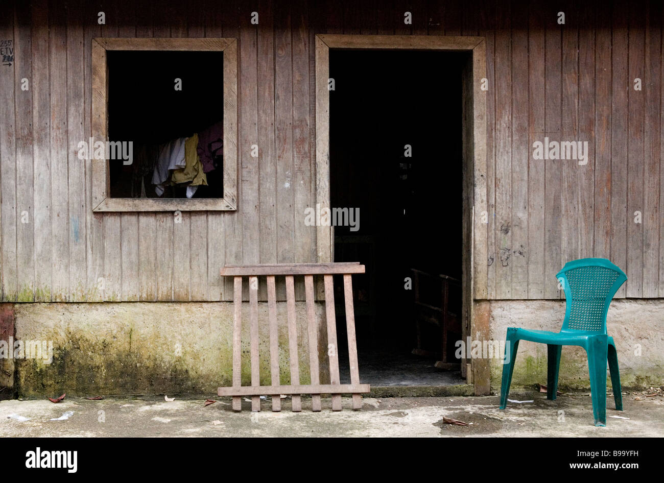 Una casa en El Castillo, Nicaragua. Foto de stock