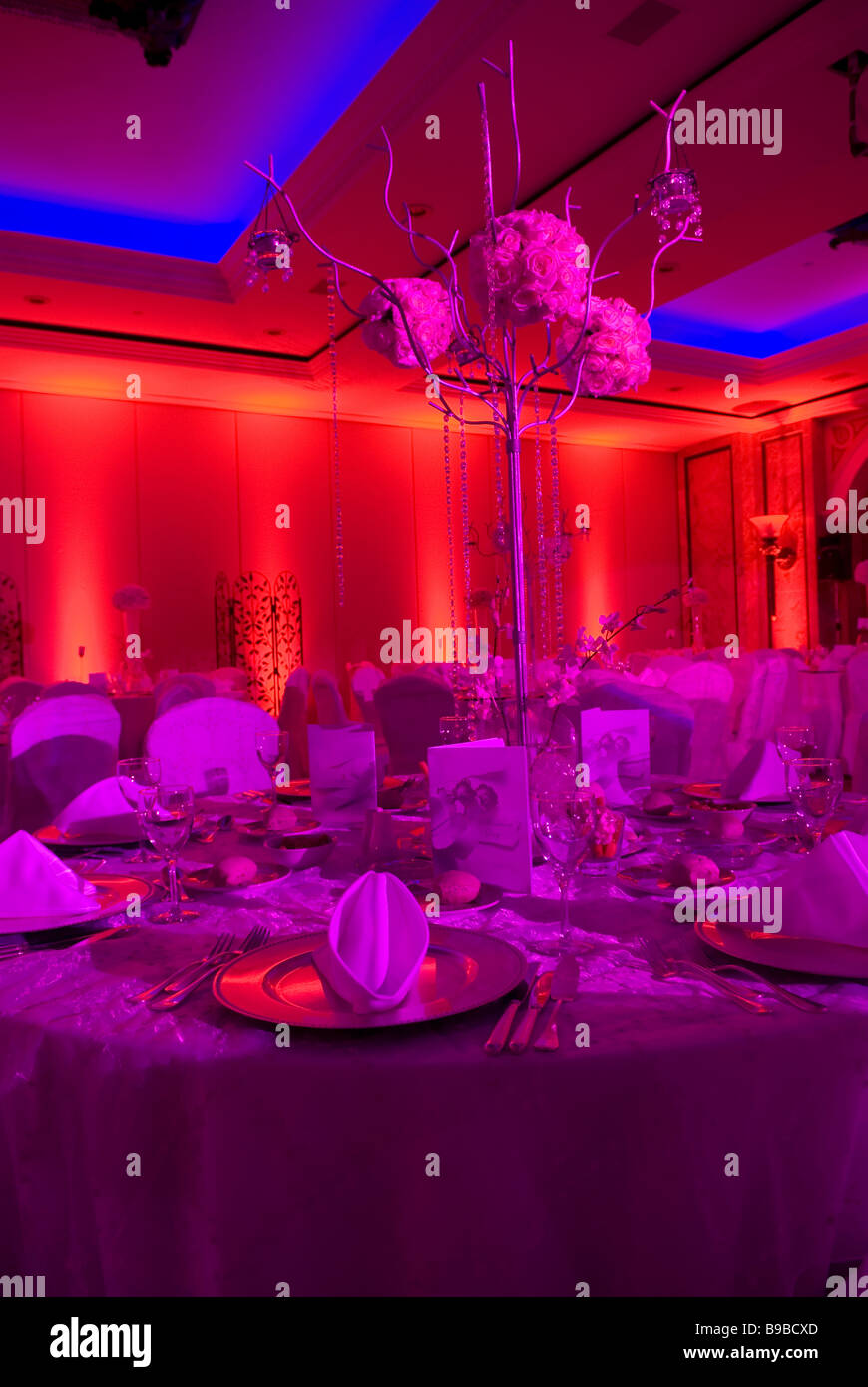 Salón de bodas con iluminación especial Beirut, Líbano Oriente Medio Asia Foto de stock