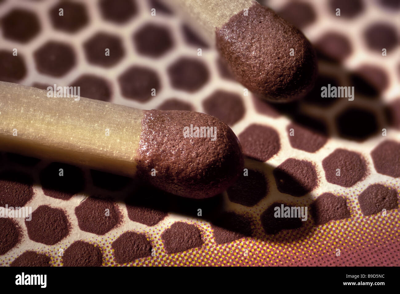Matchstick punta extrema closeup macro Foto de stock