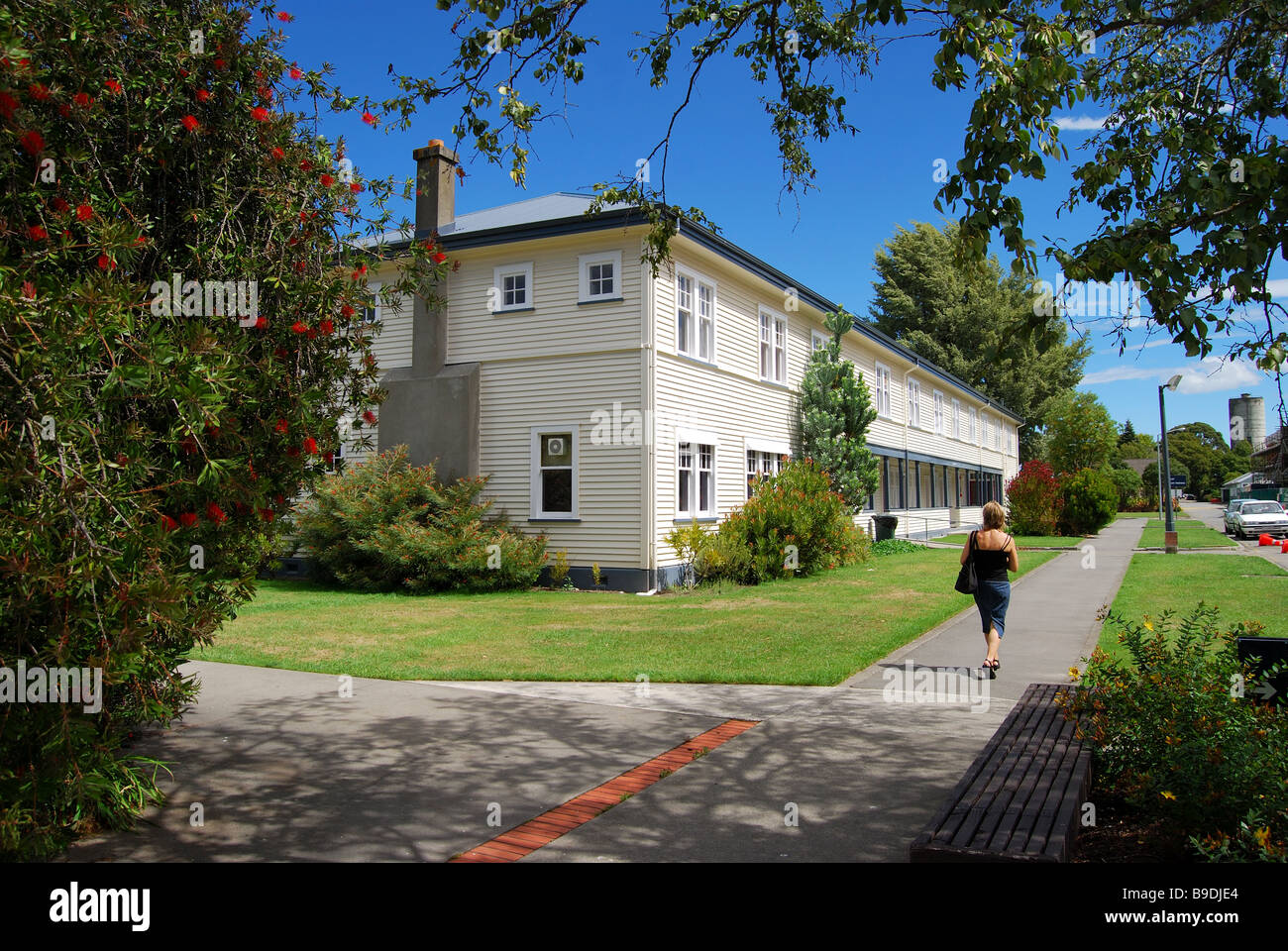 Edificio del campus, la Universidad de Lincoln, Lincoln, Selwyn District, Canterbury, Isla del Sur, Nueva Zelanda Foto de stock