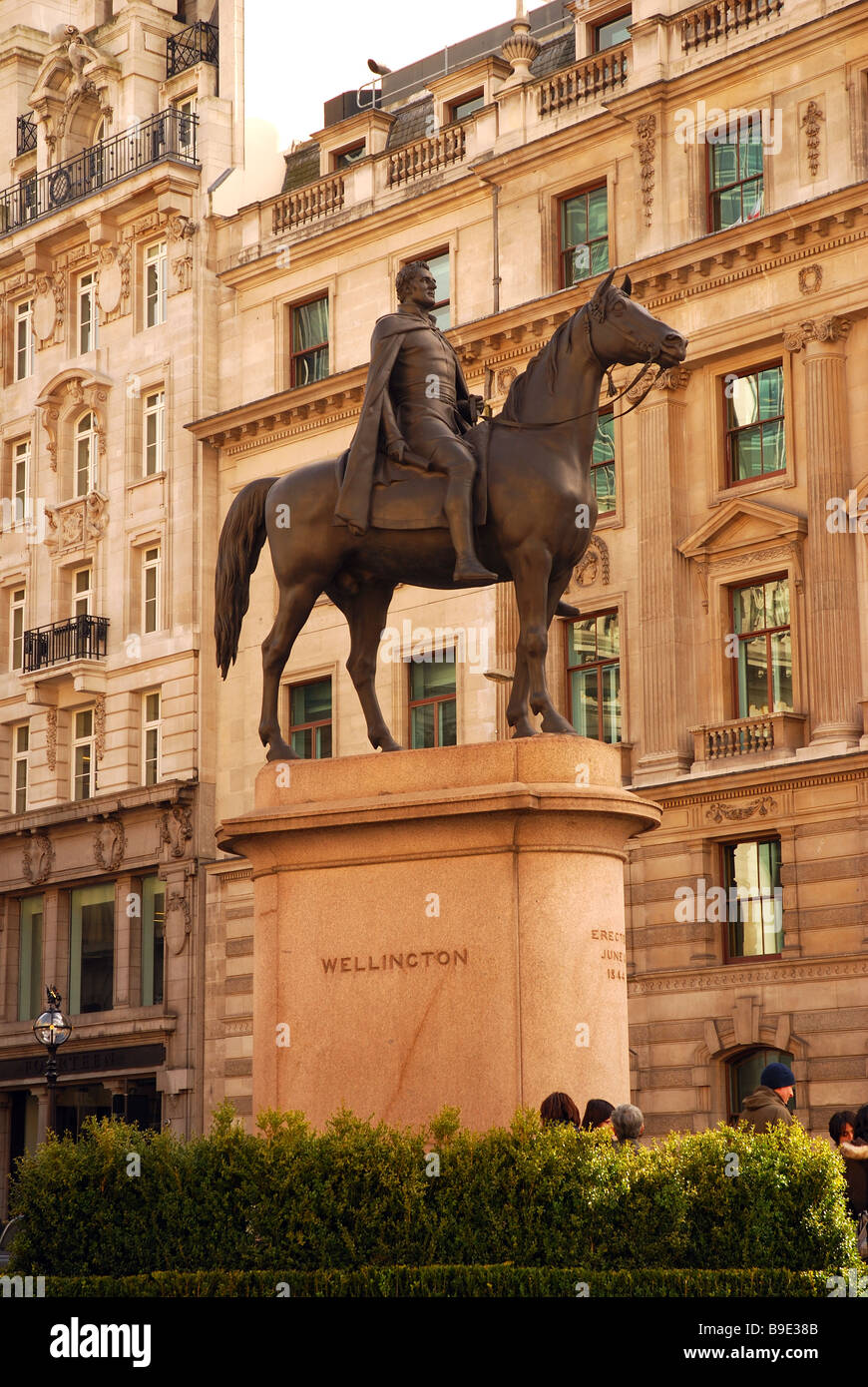 Estatua de Wellington. Foto de stock
