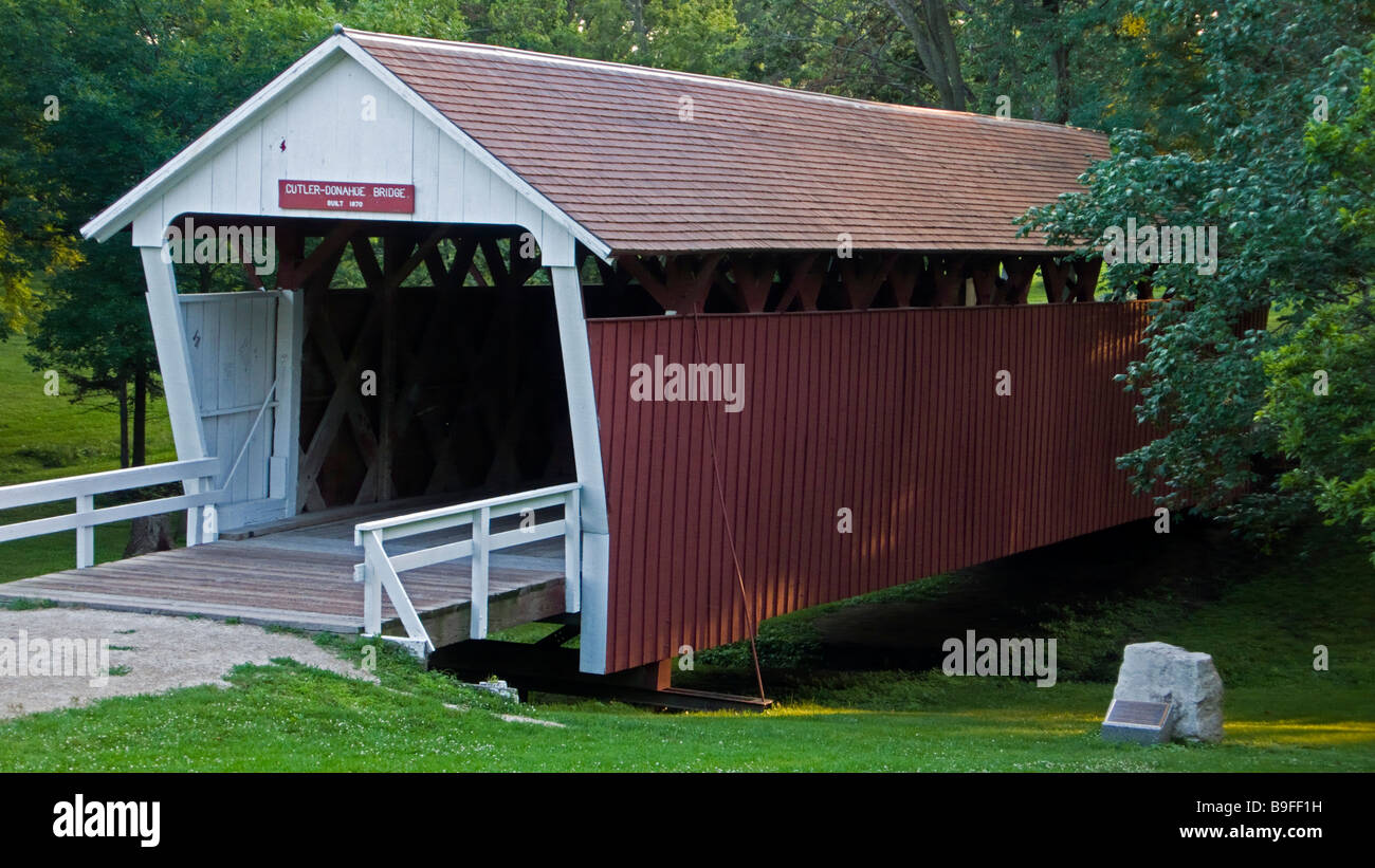 Cutler Donahoe Winterset puente cubierto del Condado de Madison, Iowa, EE.UU. Foto de stock