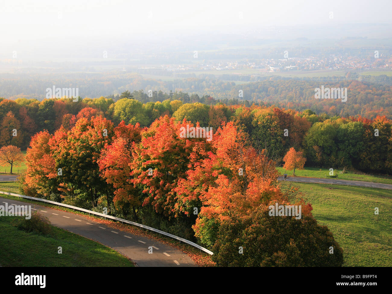 Upperfrankonia Autumnscene en Baviera, Alemania Foto de stock