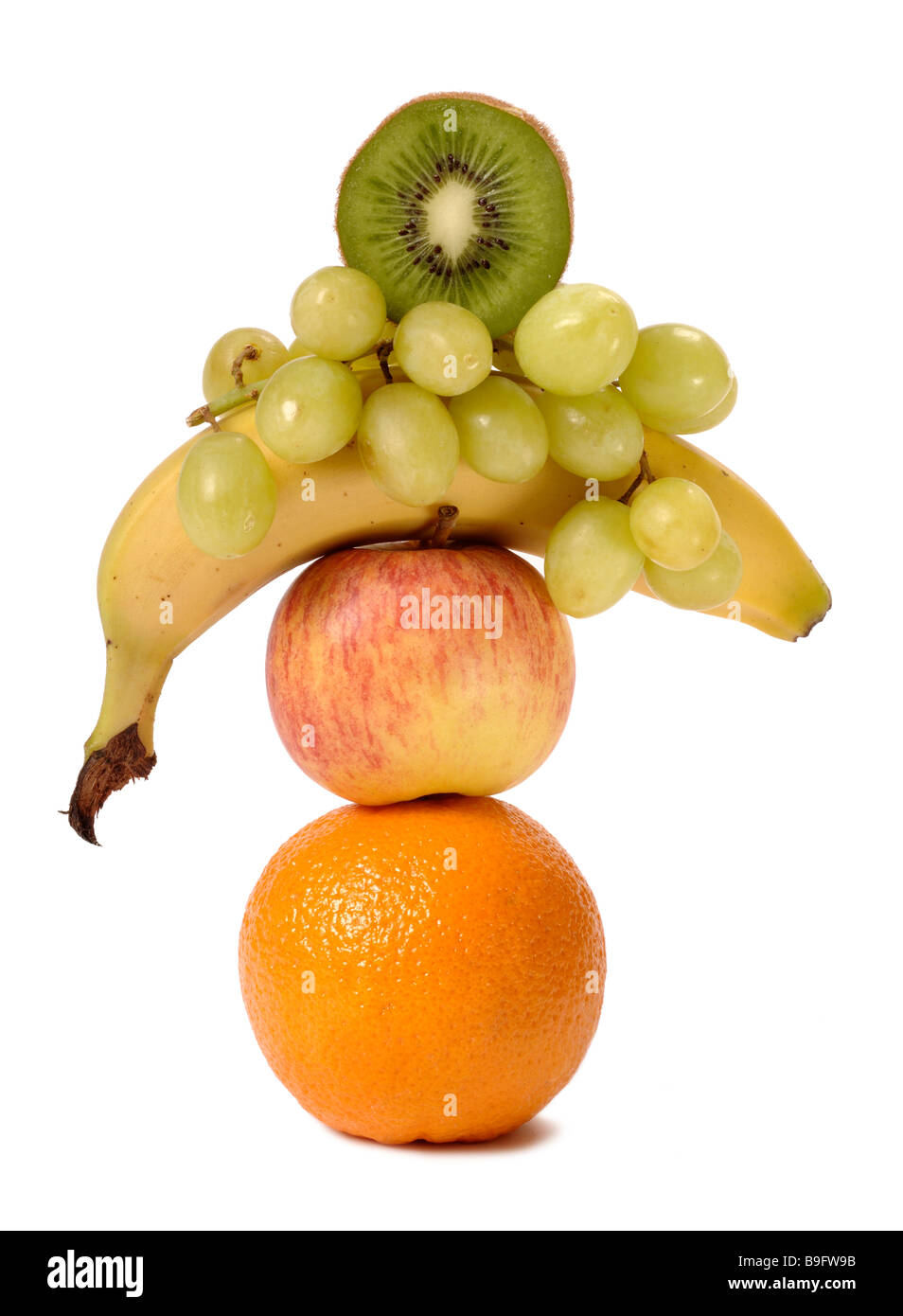 Cinco al día frutas Foto de stock