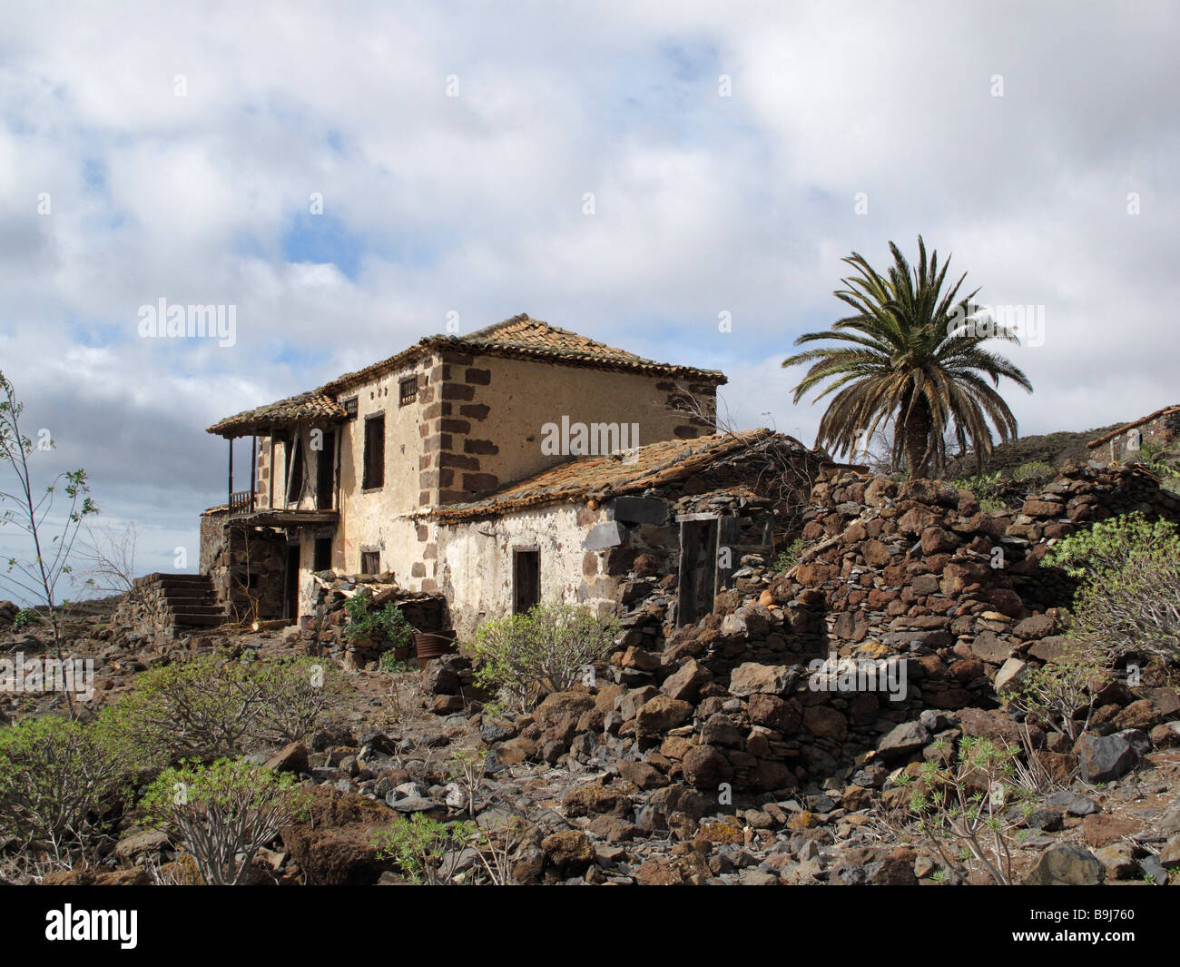 Casa abandonada en Contreras, La Gomera, Islas Canarias, España, Europa Foto de stock