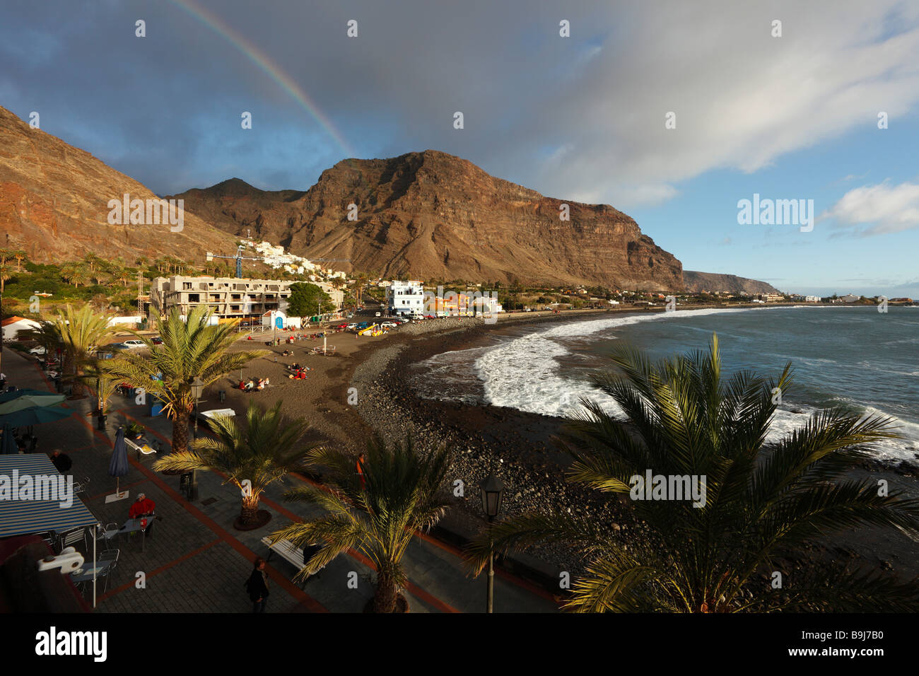 Playa en La Playa, Valle Gran Rey, La Gomera, Islas Canarias, Islas Canarias, España, Europa Foto de stock