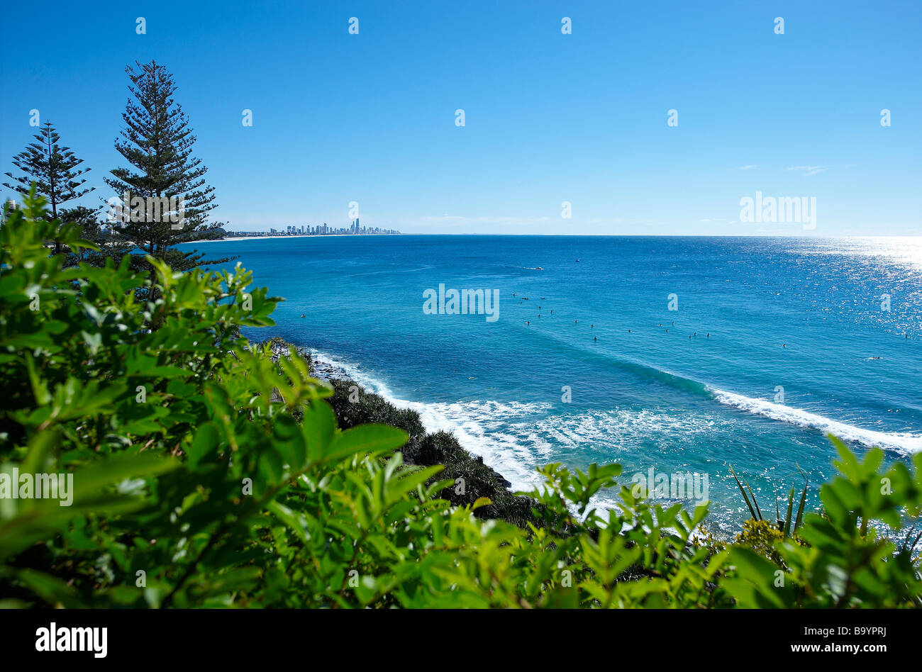 Surf en la Gold Coast de Queensland, Australia Foto de stock