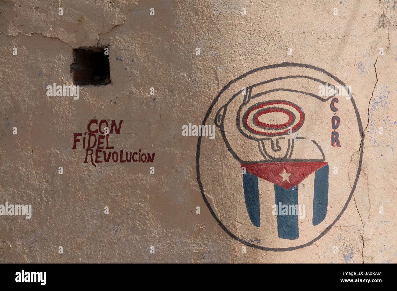 Lema revolucionario en Trinidad, Cuba Foto de stock