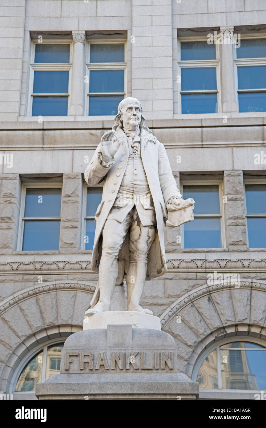 Benjamin Franklin estatua Washington DC, EE.UU. Foto de stock