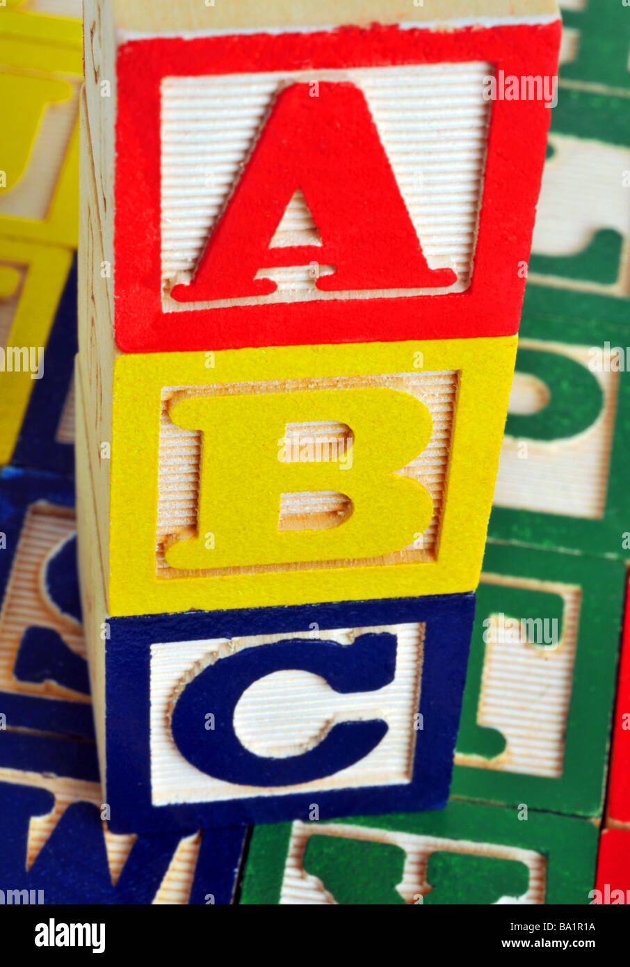ABC bloques de letras de madera Foto de stock