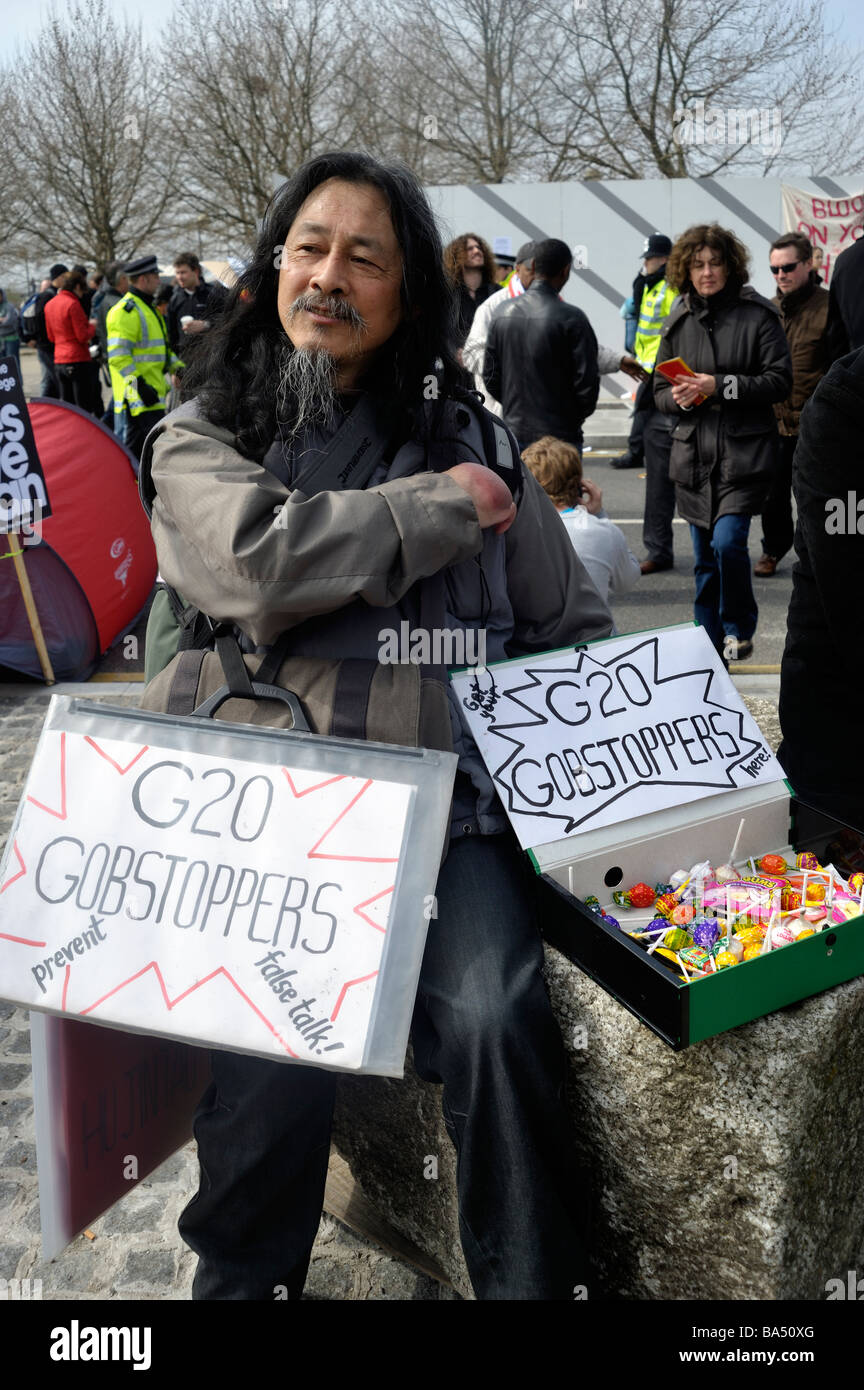 Las protestas del G20 de Londres - 02 de abril de 2009 Foto de stock