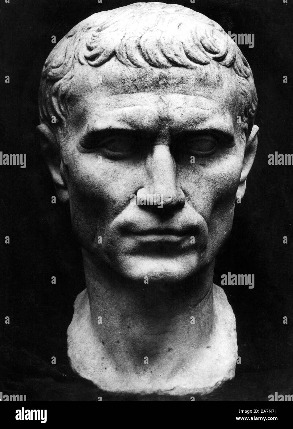 César, Gaius Julius, 13.7.100 - 15.3.44 AC, político romano, retrato, busto, siglo I AD, , Foto de stock