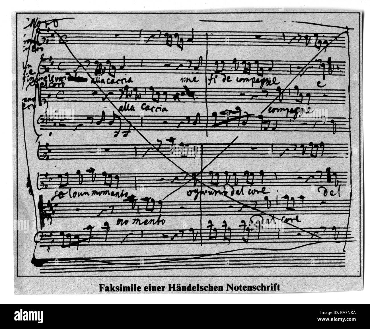Handel, George Frederic, 23.2.1685 - 14.4.1759, compositor alemán, escritura a mano, hoja de música, , Foto de stock