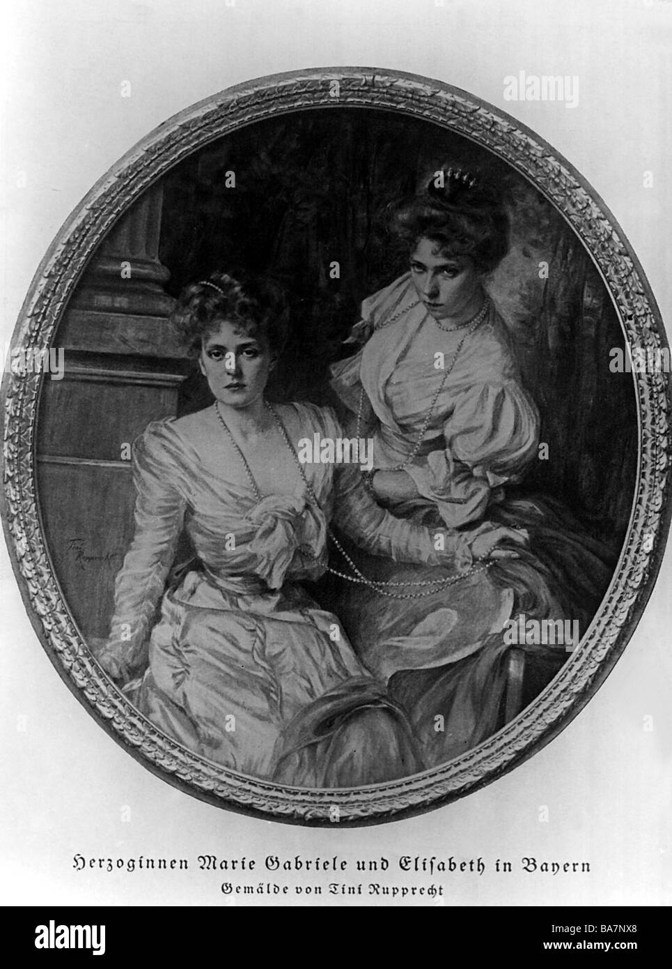 SISSI Y FRANCISCO JOSÉ Elisabeth-amalie-de-baviera-24-12-1837-10-9-1898-emperatriz-consorte-de-austria-desde-24-4-1854-reina-consorte-de-hungria-llamada-isi-como-joven-mujer-con-su-hermana-marie-gabriele-pintando-por-tini-rupprecht-ba7nx8