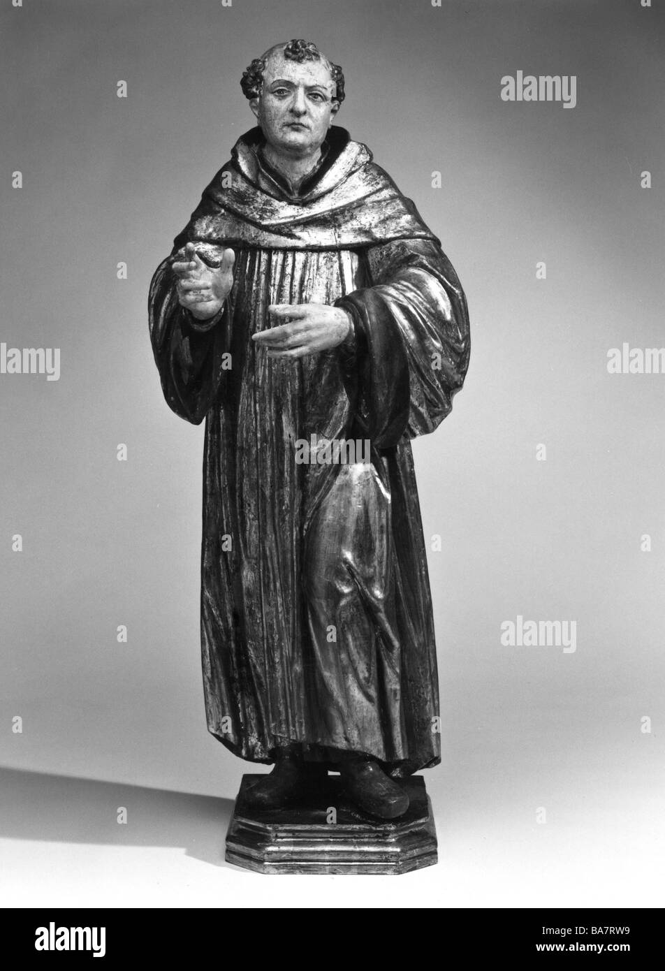 Benedicto de Nursia, circa 480 AD - 21.3.547 AD, clérigo italiano, santo y  fundador de la Orden Benedictina, longitud completa, estatua, madera de  cal, Alemania del Sur, primera parte del siglo 17