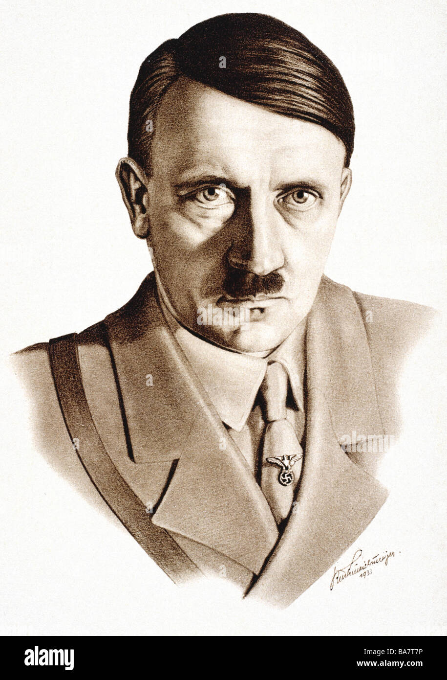Hitler, Adolf,  , político alemán, retrato, 1933, dibujo  Fotografía de stock - Alamy
